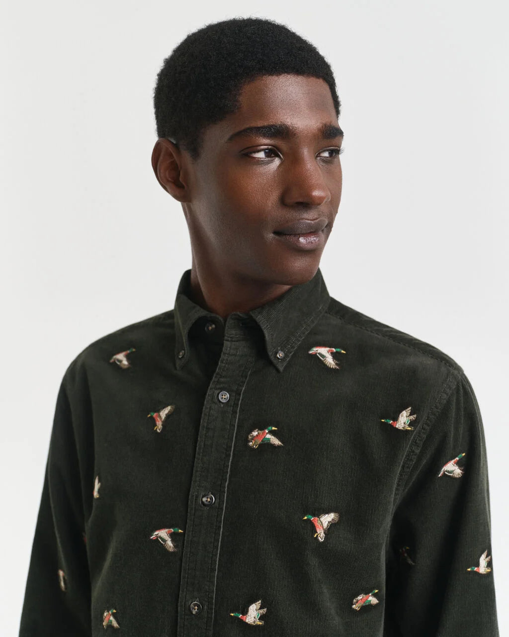 Embroidered Corduroy Shirt