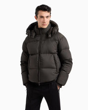 All Over Logo Print Down Jacket
