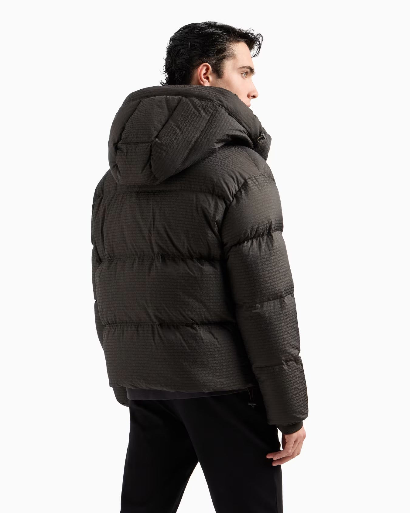 All Over Logo Print Down Jacket