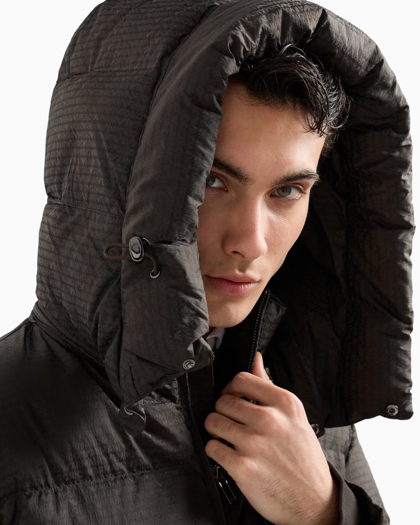 All Over Logo Print Down Jacket