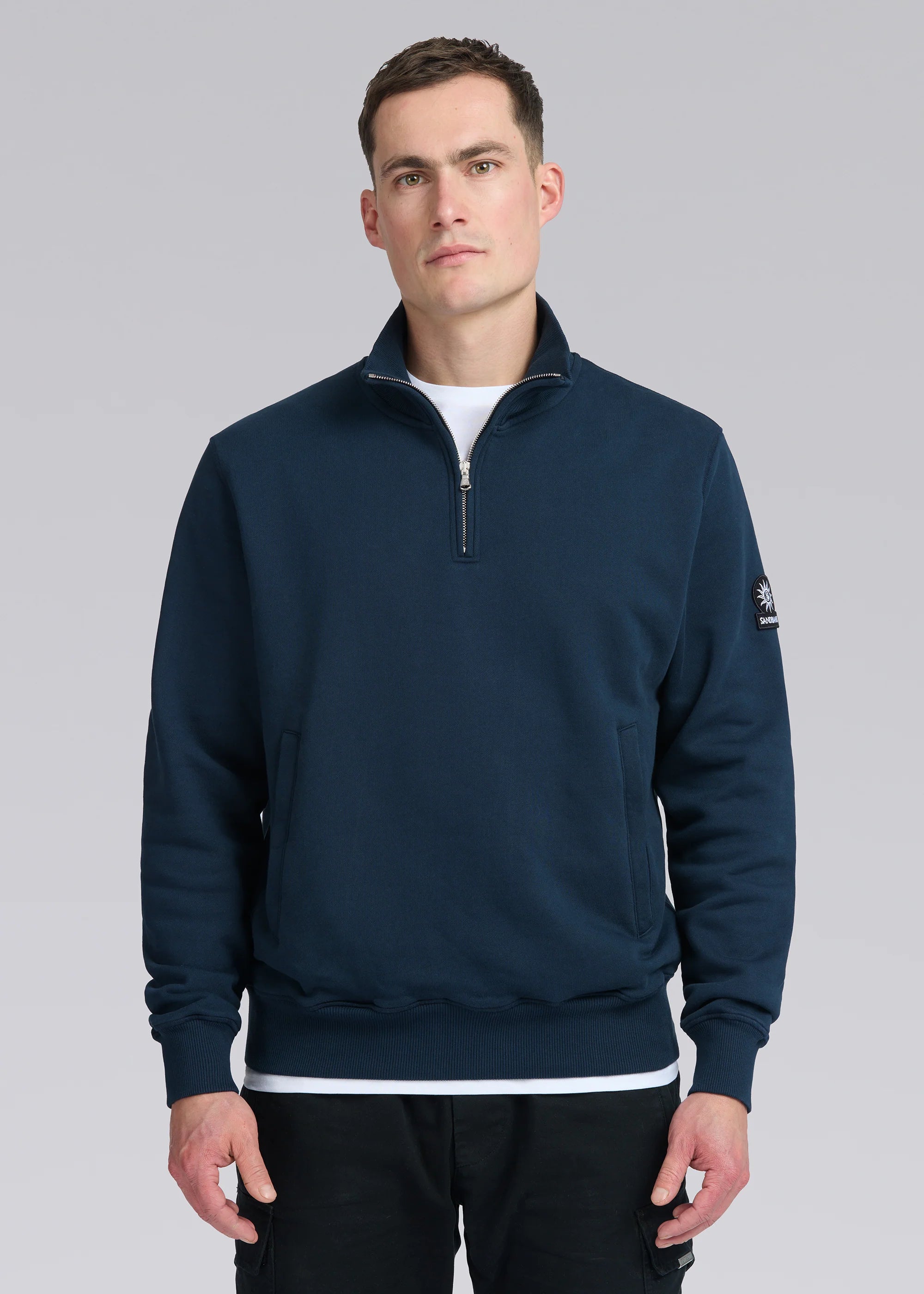 Badge Logo Quarter Zip Sweatshirt