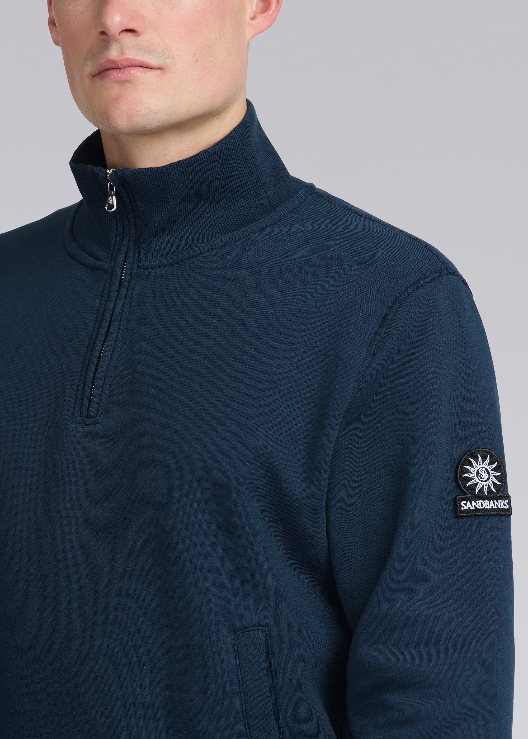 Badge Logo Quarter Zip Sweatshirt