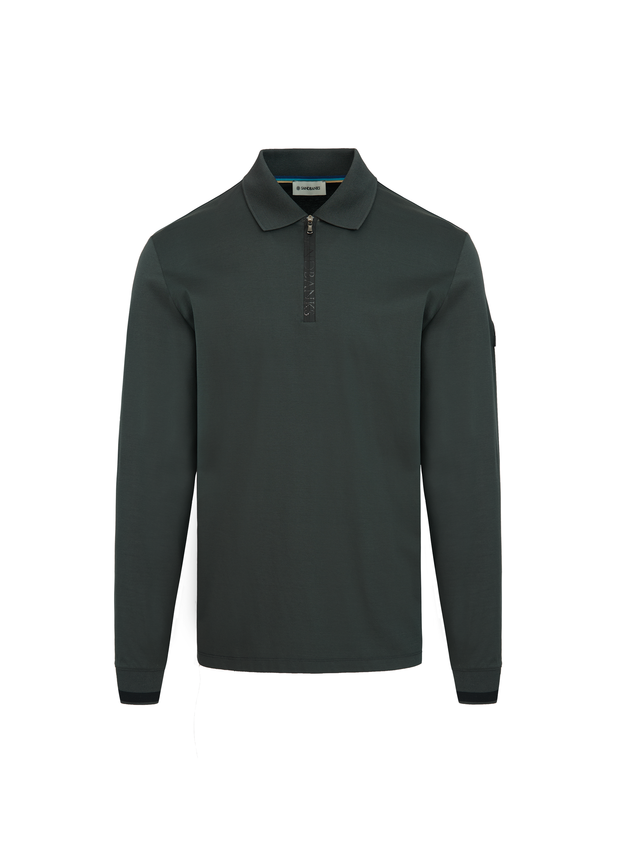 Long Sleeve Silicone Zip Polo Shirt