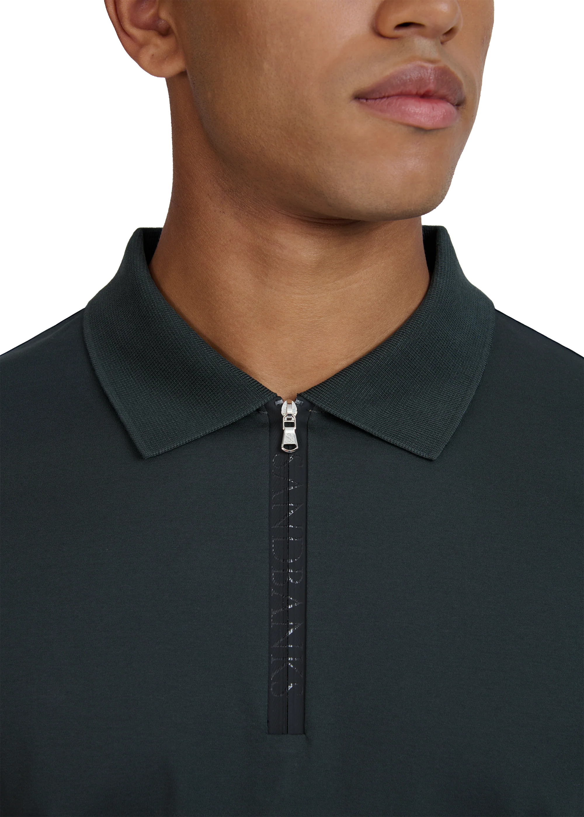 Long Sleeve Silicone Zip Polo Shirt