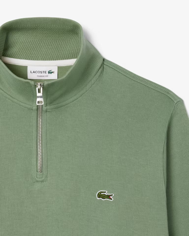 Zip Up High Neck Interlock Sweatshirt