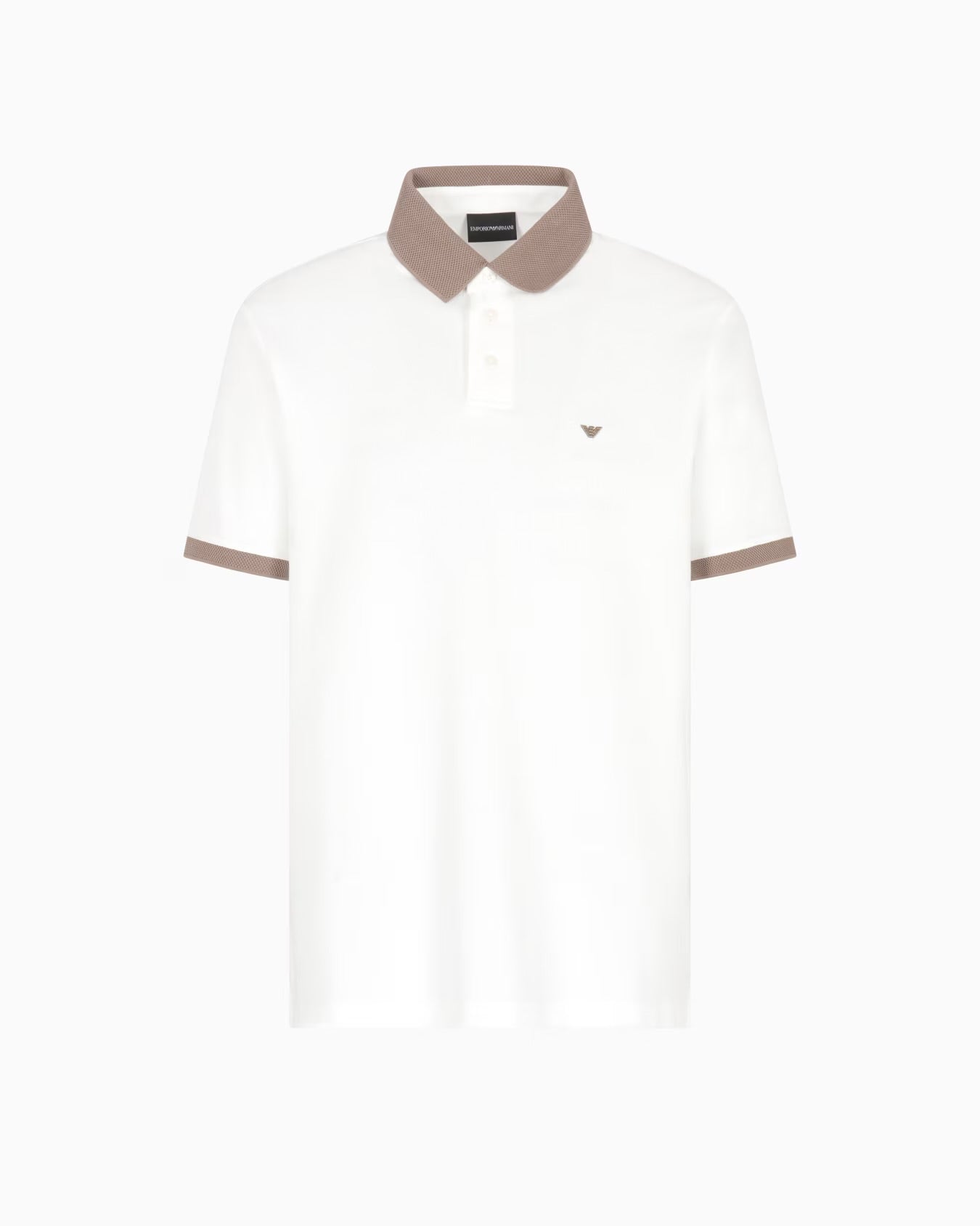 Contrasting Knit Trim Piqué Polo