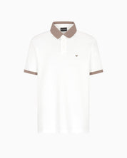 Contrasting Knit Trim Piqué Polo