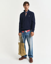 Textured Half Zip Sweater