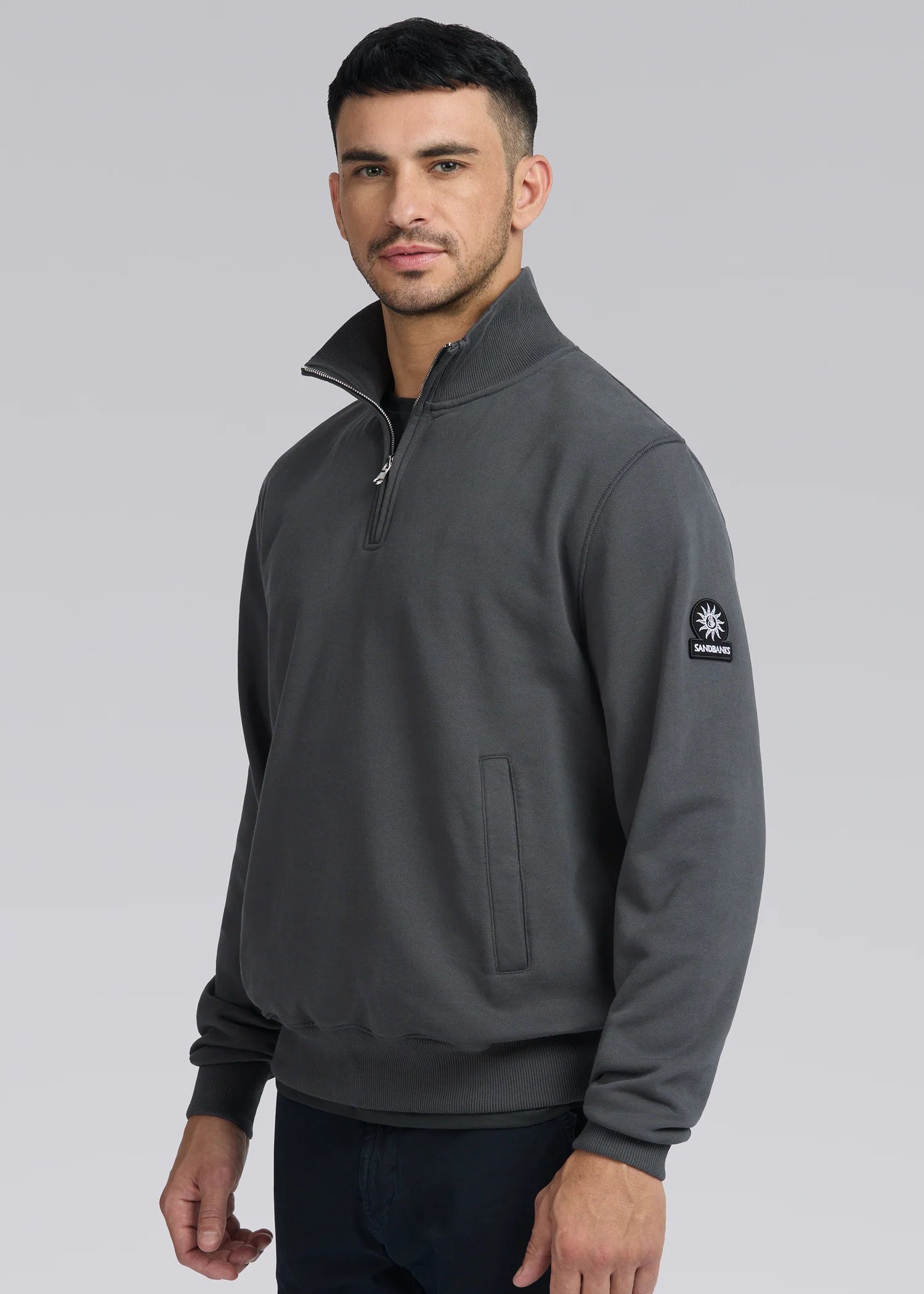 Badge Logo Quarter Zip Sweatshirt