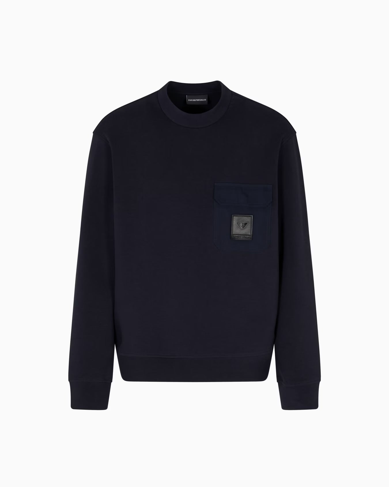 Pocket And Logo Patch Jersey Sweatshirt