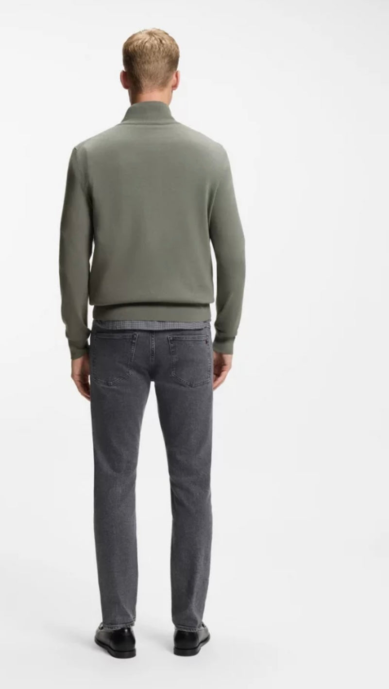 Zip Neck Sweater In Cotton And Cashmere