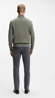 Zip Neck Sweater In Cotton And Cashmere