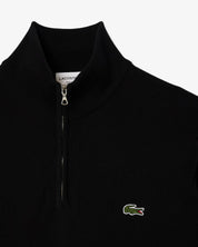 Zipped High Neck Cotton Sweater