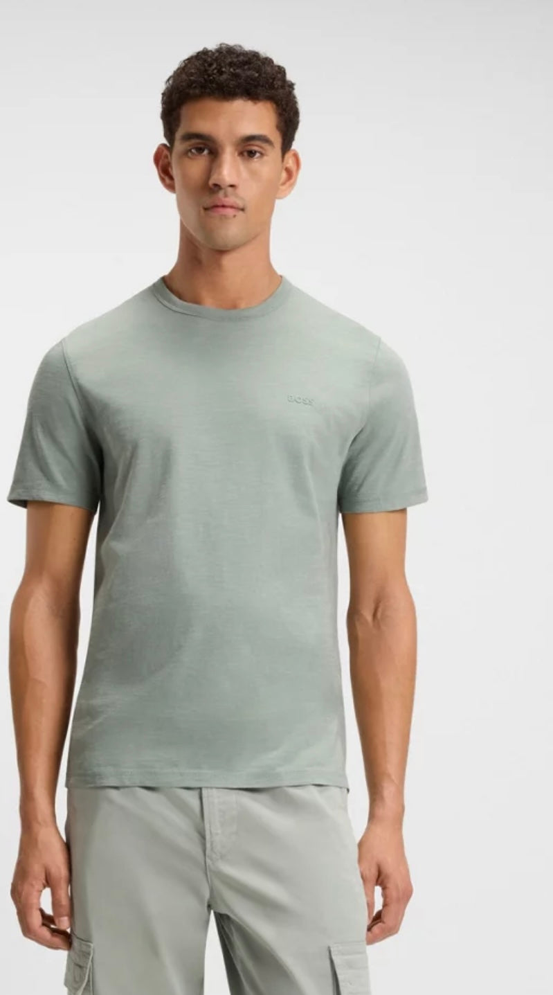 Slub-Cotton T-Shirt With Logo Detail