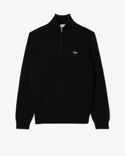 Zipped High Neck Cotton Sweater