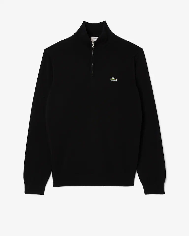 Zipped High Neck Cotton Sweater
