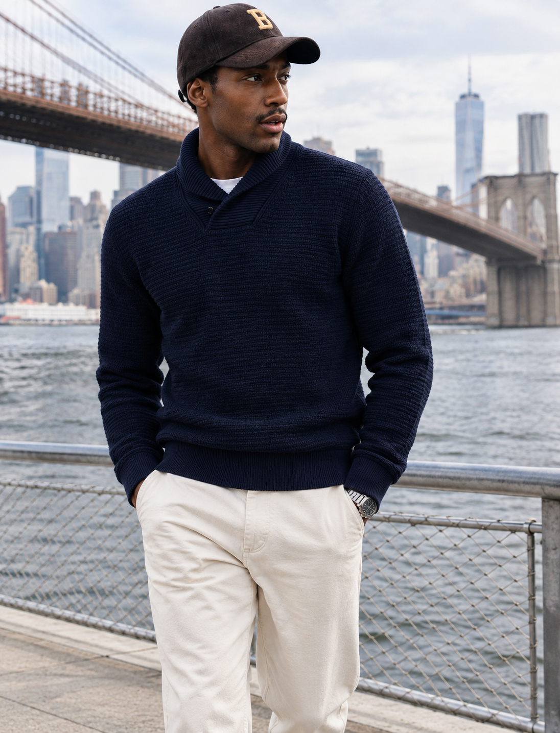 GANT Wool Shawl Collar Jumper