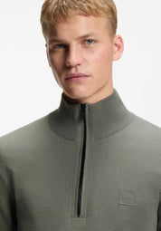 Zip Neck Sweater In Cotton And Cashmere