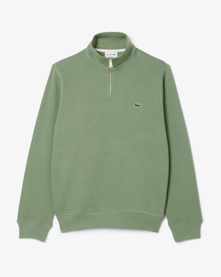 Zip Up High Neck Interlock Sweatshirt