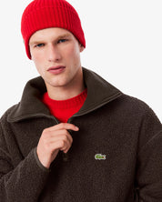 High Zipped Neck Polar Fleece Sweatshirt