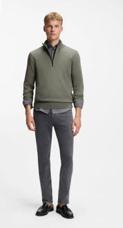 Zip Neck Sweater In Cotton And Cashmere