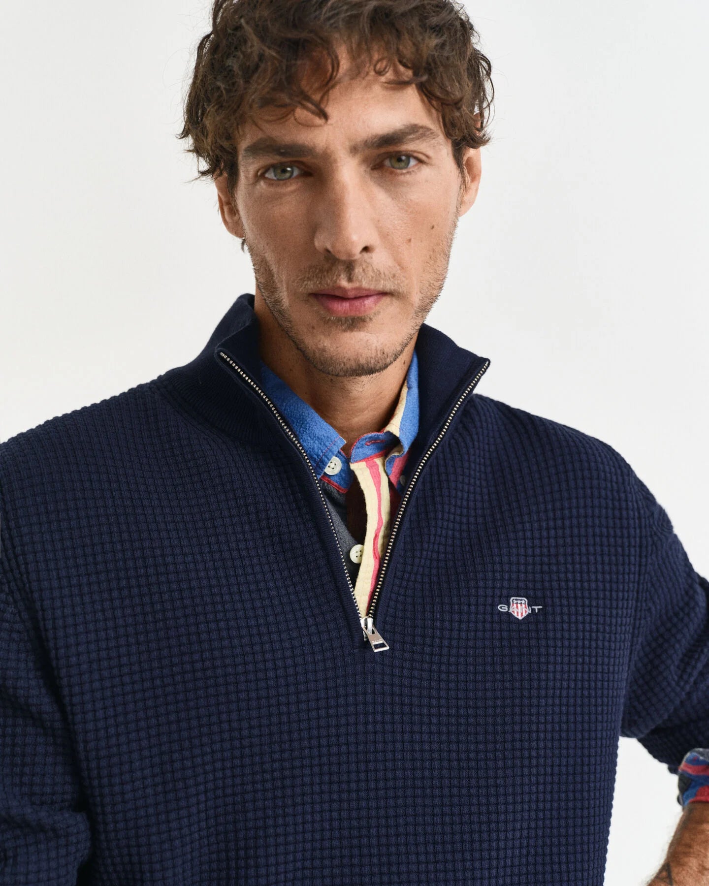 Textured Half Zip Sweater