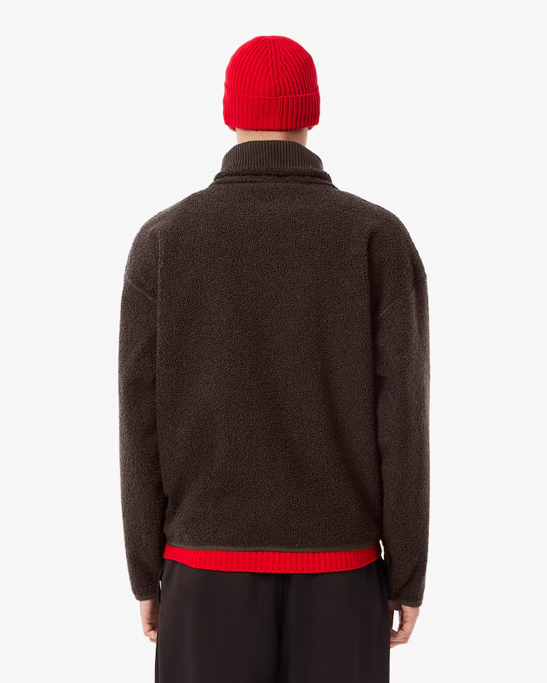 High Zipped Neck Polar Fleece Sweatshirt