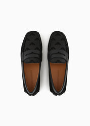 Suede Logo Driving Loafers