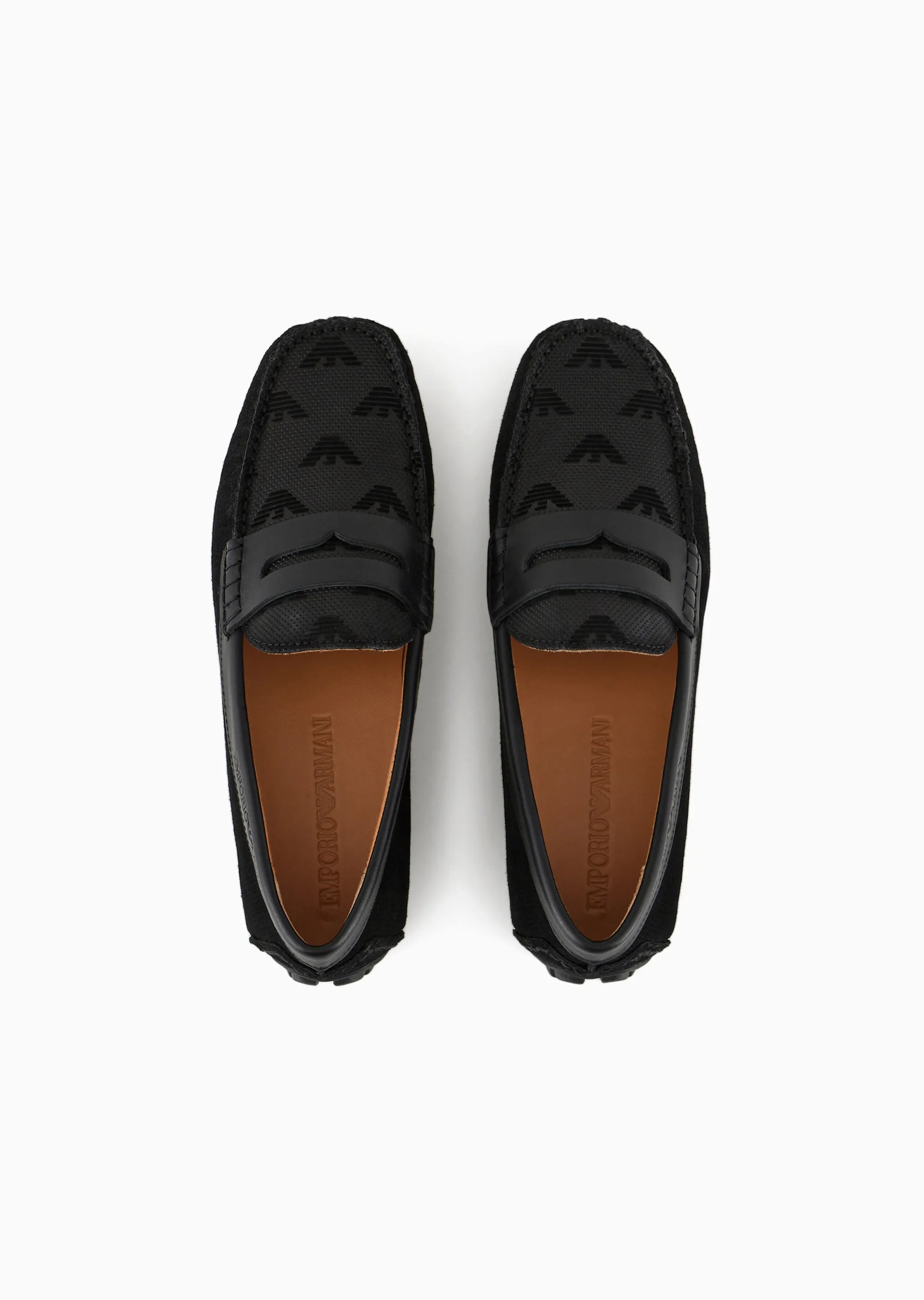 Suede Logo Driving Loafers