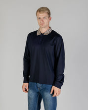 Supima Club Check Rib Polo Long Sleeve