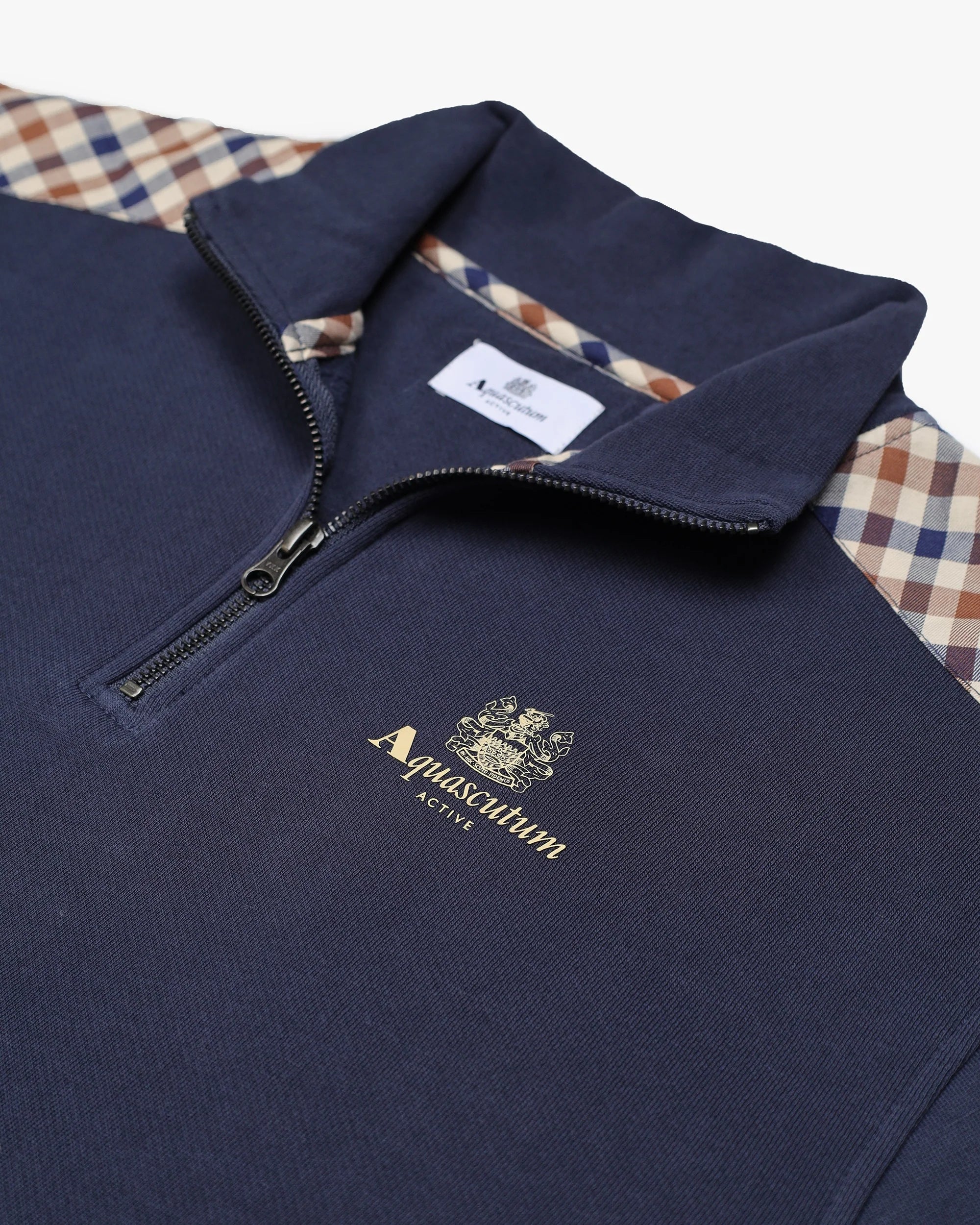 Club Check Shoulder 1/4 Zip Fleece