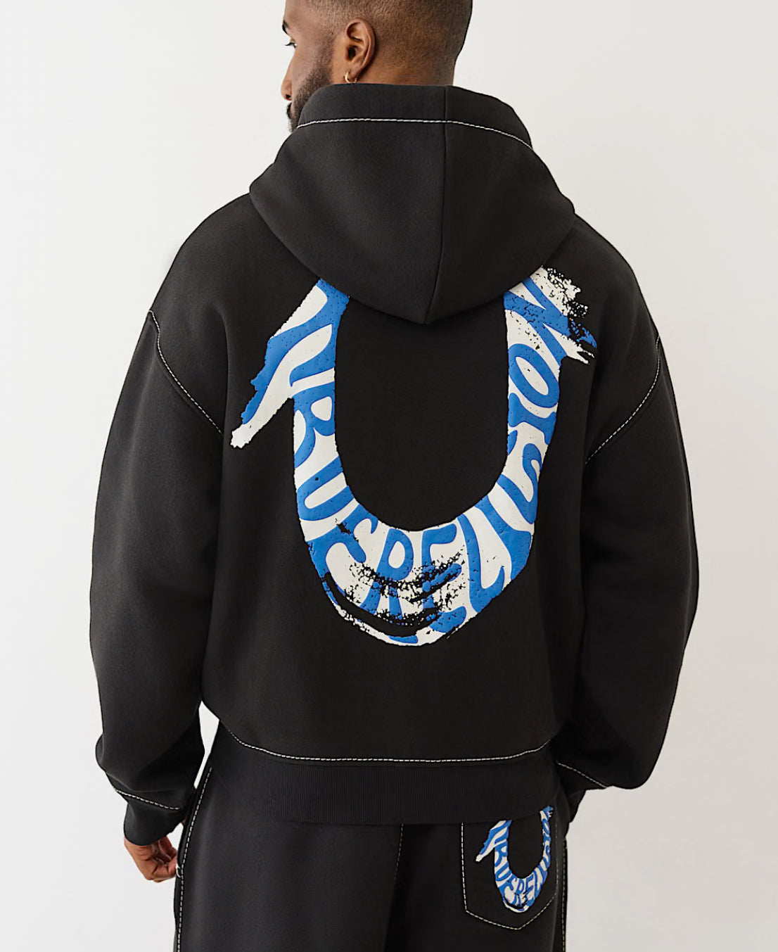 Horseshoe Painted Big T Zip Up Hoodie