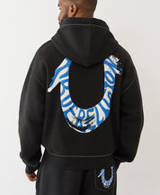 Horseshoe Painted Big T Zip Up Hoodie