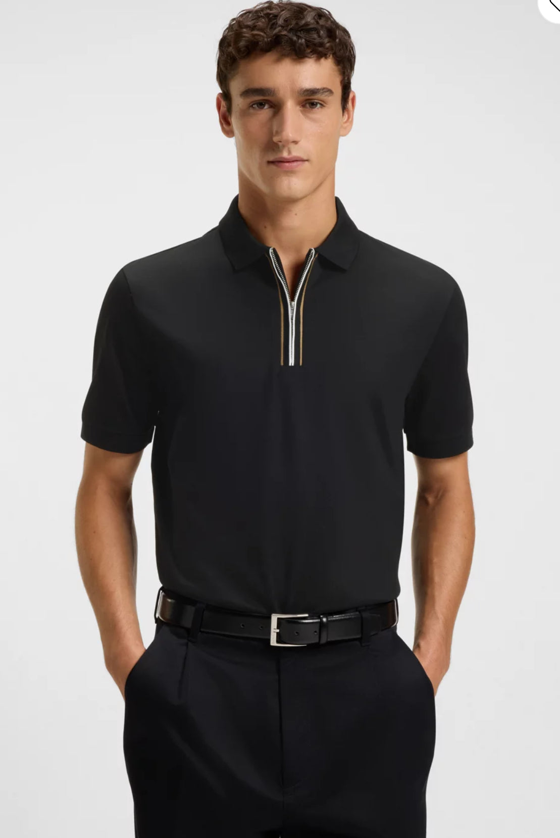 Mercerised-Cotton Zip Polo Shirt