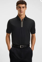 Mercerised-Cotton Zip Polo Shirt