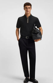 Mercerised-Cotton Zip Polo Shirt