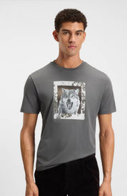 Cotton-Jersey T-Shirt With Animal Artwork