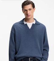 Virgin-Wool Collar Jumper