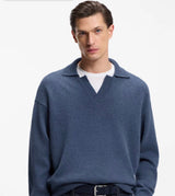 Virgin-Wool Collar Jumper