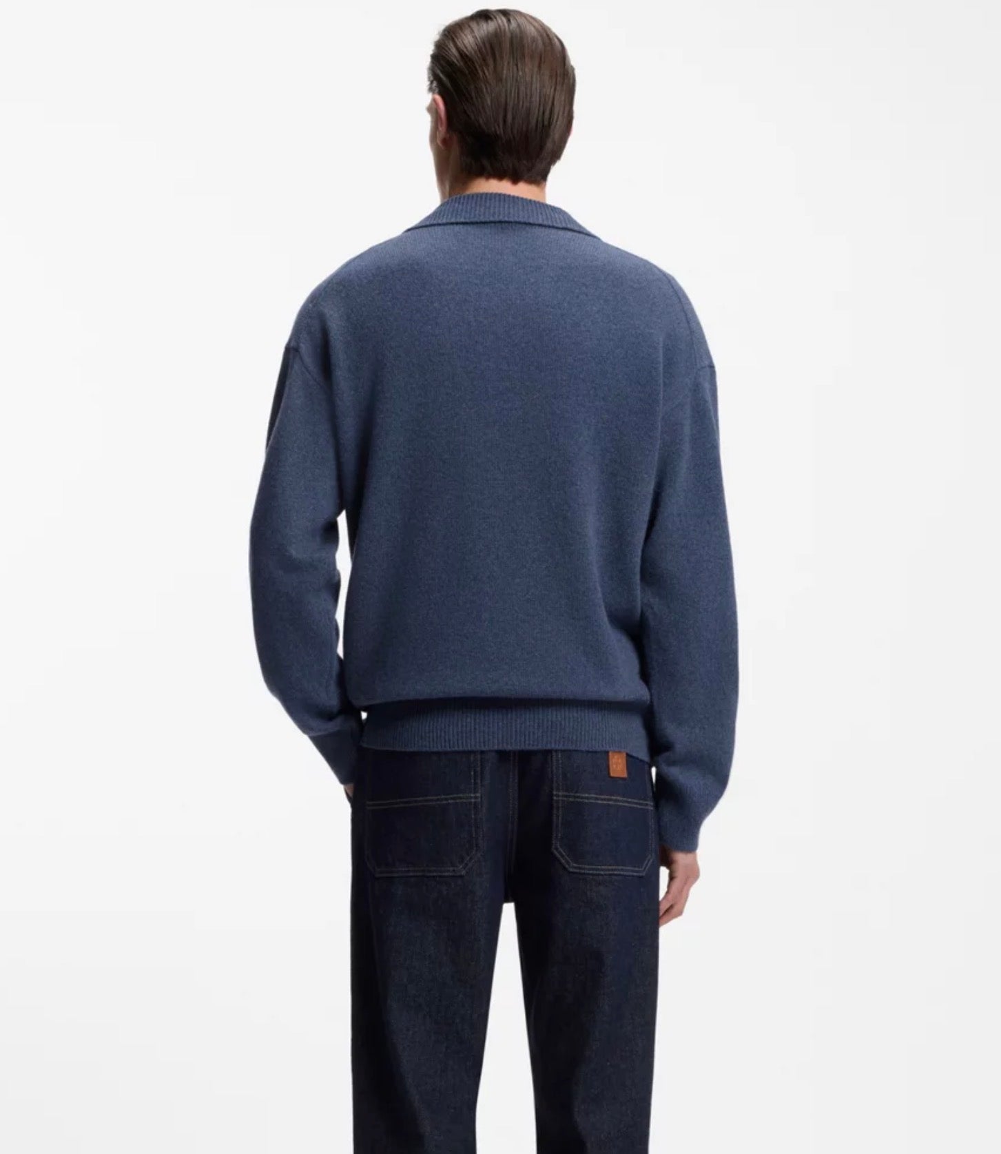 Virgin-Wool Collar Jumper