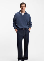 Virgin-Wool Collar Jumper