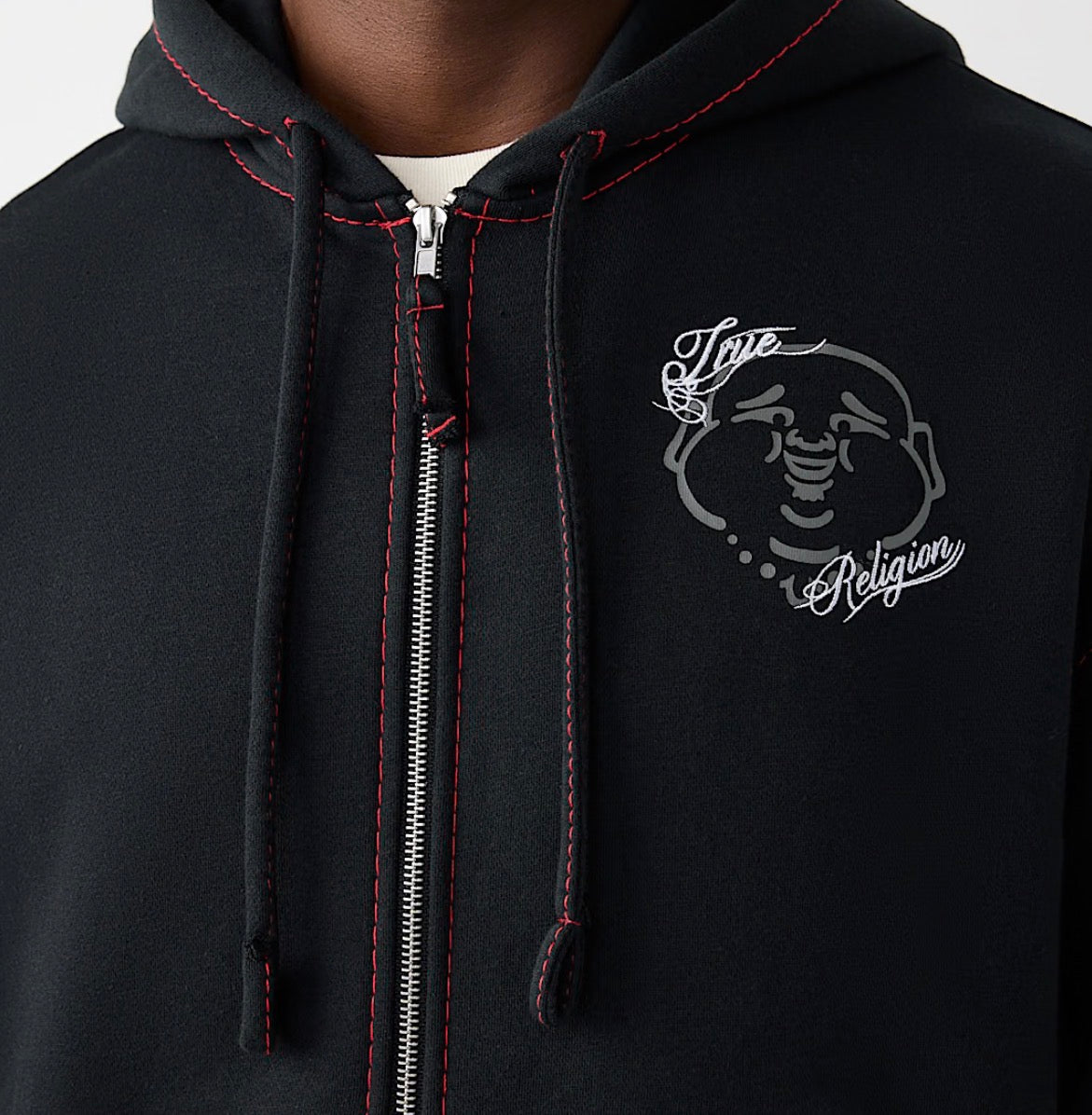 Buddha Face Big T Zip Hoodie