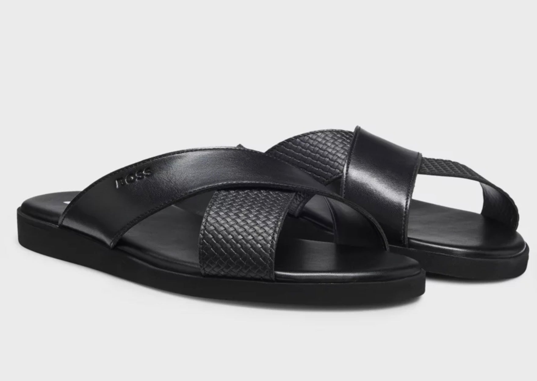 Faux-Leather Slides