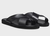 Faux-Leather Slides