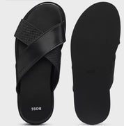 Faux-Leather Slides
