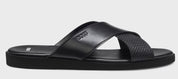 Faux-Leather Slides