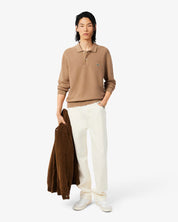 Long Sleeve Knitted Polo Shirt