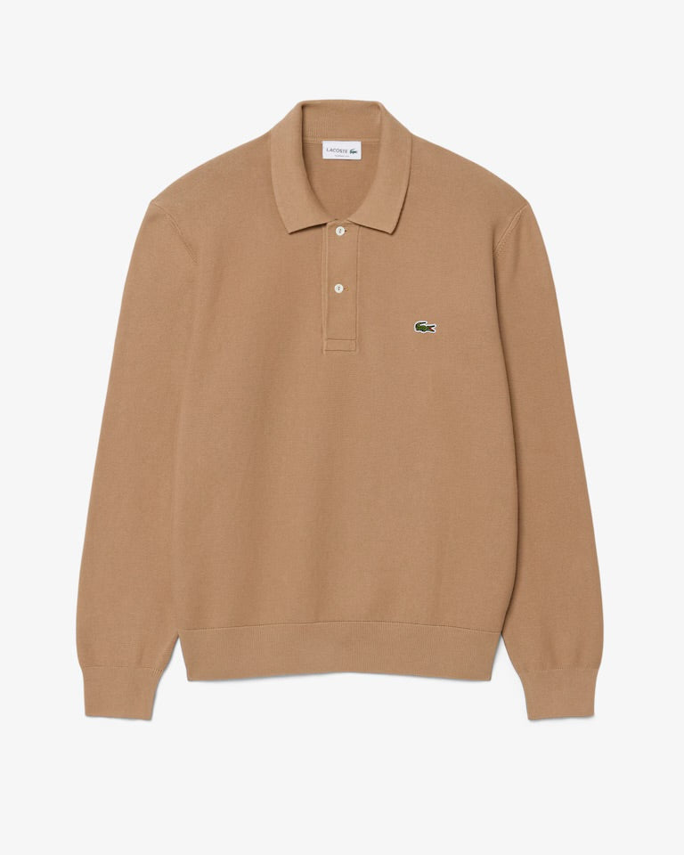 Long Sleeve Knitted Polo Shirt
