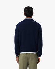 Long Sleeved Knitted Polo Shirt
