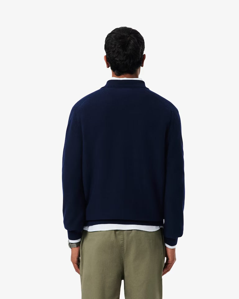 Long Sleeved Knitted Polo Shirt